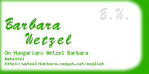 barbara wetzel business card